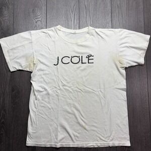 Vintage J. Cole Born Sinner Cat Logo Tee White 2013 Merch Large Rare